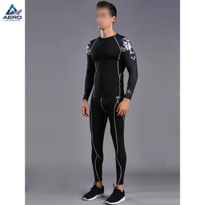 Conjunto Deportivo de Secado Rápido para Hombre, Ropa Deportiva para Correr, Traje de Entrenamiento Moldeador, Conjunto de Compresión, Camiseta de Manga Larga y Leggings - Product Image 3