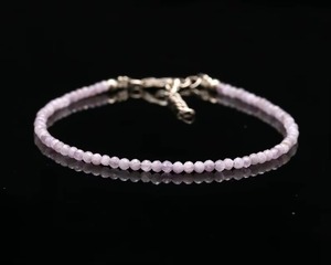 Natural Lepidolite Faceted Round Gemstone <b>Bracelet</b> 3MM Handmade Dainty <b>Stone</b> <b>Bracelet</b> For Women And Men Genuine Lepidolite - Product Image 6