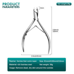 Professional High Quality Stainless Steel Cuticle Nipper 6mm Curved Blade Wide Jaw Opening for Baby Finger Care-Manicure Tools - Product Image 5