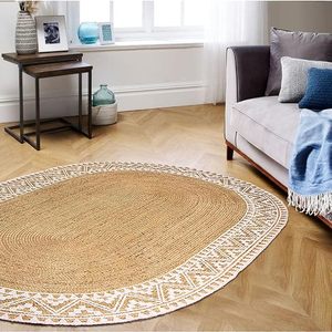 Tapis ovale en jute élégant, moderne et polyvalent, très vendu, pour chambres, couloirs, salles à manger, écologique, antidérapant et pratique - Product Image 5
