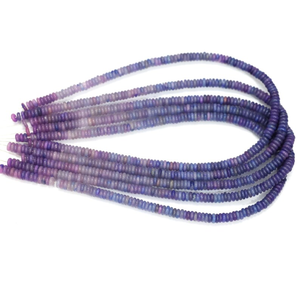 Cuentas planas de ópalo azul púrpura, cuentas espaciadoras Heishi de ópalo liso, cuentas de piedras preciosas de color azul púrpura degradado, suministros para la fabricación de joyas - Product Image 2