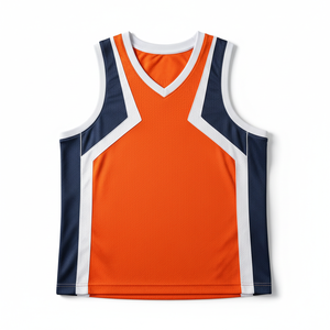 Maillot de basketball sans manches personnalisable pour homme, respirant, en tissu maille Spandex/Polyester, avec impression par transfert thermique sur le devant, style athlétique - Product Image 1