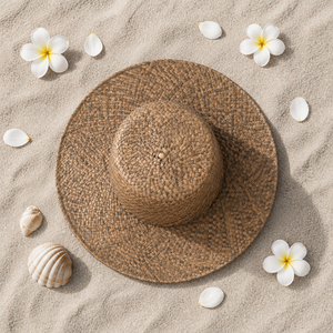 Sombrero de Sol Lontar - Bordado a Mano, Ajustable, 100% Hojas de Palma Lontar Naturales para Playa, Pesca y Viajes (Unisex) - Product Image 4
