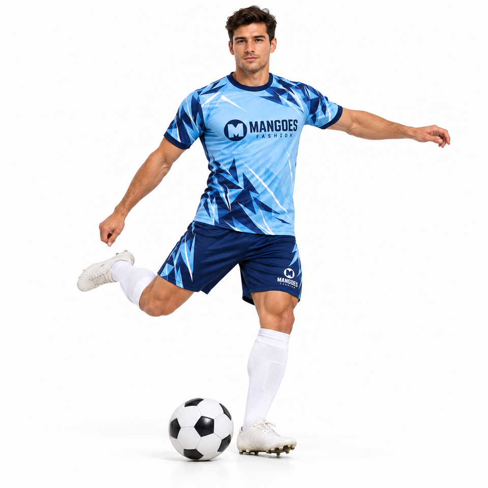 Custom Men's Soccer Football Jersey Kit Uniform Shirt Shorts Breathable ...