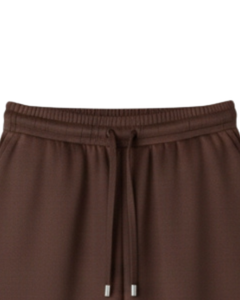 Pantalon de survêtement marron chocolat à jambes larges pour femme, taille élastique avec cordon de serrage, décontracté, coupe ample, fabrication sur mesure en gros - Product Image 4