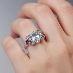 Anillo de Boda de Lujo con Topacio Azul, Certificado IGI, Plata de Ley 925, Engaste de Garras, Joyería Elegante para Personas Refinadas - Product Image 2