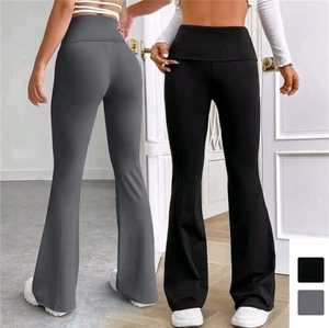 Fashionable High Breathable Knitted Women's Workout <b>Flared</b> <b>Leggings</b>-Customizable Size Color Lightweight Comfortable Knee-Length - Product Image 1