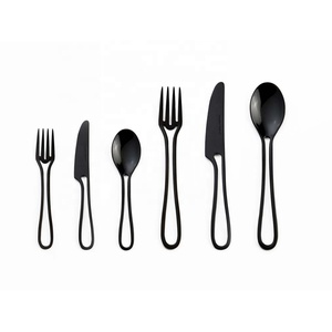 Ensemble de couverts en acier inoxydable plaqué argent avec un design moderne unique, manche épais en céramique de haute qualité, couverts exceptionnels - Product Image 4
