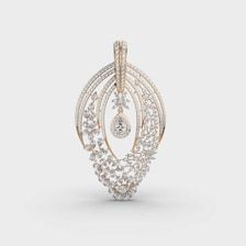 Collar con Diamantes Cultivados en Laboratorio en Forma de Pera y Marquesa de 9 Quilates |   Colgante Solitario de Oro Blanco de 14K - Product Image 6