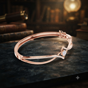 Rose Gold Lab Grown Diamond Geometric Open <b>Bangle</b> <b>Bracelet</b> for Women Luxury Fine Jewelry I prefer this response - Product Image 1