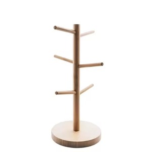 Wooden <b>Mug</b> Hanger Natural Wooden Coffee Cup <b>Stand</b> with White <b>Mugs</b> Kitchen Storage Tabletop <b>Mug</b> Tree Rack Organizer <b>Mug</b> Holder - Product Image 4