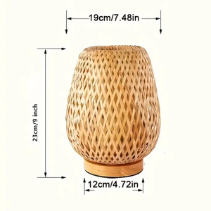 Handcrafted <b>Bamboo</b> <b>Table</b> Lamp with Natural Woven Design for Bedroom Living Room and Hotel Interiors - Product Image 3