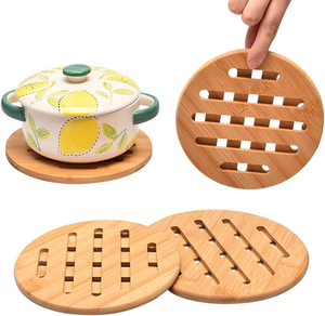 Sous-plats carrés en bois d'acacia, sous-plats en bois en forme d'arbre pour théière et pot, dessous de plat de cuisine, tapis et sous-plats de Noël - Product Image 1
