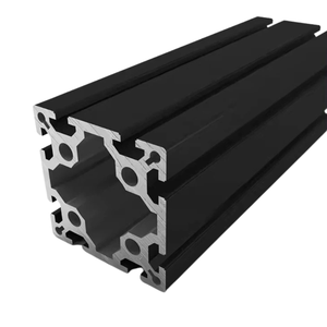 Perfiles de Extrusión de Aluminio Negro Brillante 6063-T5/T6 para Puertas Industriales y Escritorios - Product Image 1
