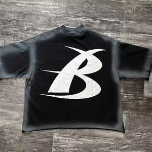 Camiseta TRADE IN MFG Oversize Holgada de Algodón Pesado de 210 g/m² con Hombros Caídos, Casual, Lisa, Personalizable, en Blanco, Tejido Satinado - Product Image 4