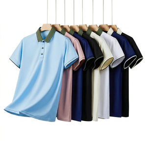Polo respirant pour homme à manches courtes, séchage rapide, en soie glacée, avec logo brodé personnalisé, uniforme de travail d'été, fabriqué en Chine (OEM) - Product Image 1
