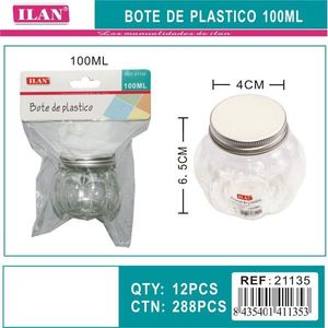 Bottiglia in Plastica da 100ml con Coperchio per Conservazione - Product Image 3