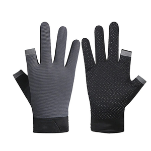 Gants de pêche décontractés en cuir, anti-UV, grande taille, demi-doigts, les plus vendus en gros - Product Image 4