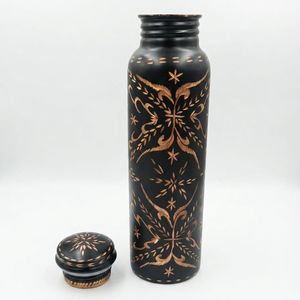 Botella de Agua de Cobre con Diseño de Vaca de Dibujos Animados, Portátil, con Tapa - Product Image 6