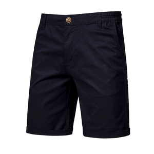 Pantalones Cortos Casuales Deportivos Transpirables de Tela Oxford con Lavado Ácido Sólido Personalizados, de Poliéster/Algodón, con Cordón Ajustable y Estampado por Transferencia Térmica - Product Image 1
