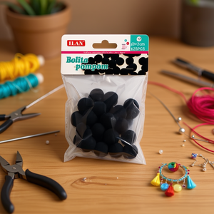 Ilan Pompon Ball 2Cm 25Pcs Decorazioni artigianali per la creazione di gioielli - Product Image 3
