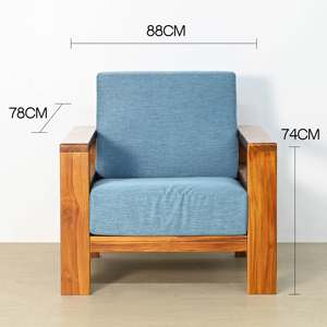 Sillón de salón individual con marco de madera de teca de estilo clásico simple, conjunto de sofá, muebles para sala de estar, conjunto de sofá de jardín - Product Image 6