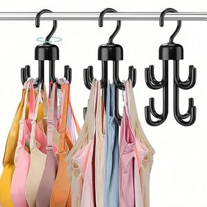 Set di 3 Ganci Girevoli per Reggiseni e Canotte, Organizzatore per Armadio con Capacità Massima di 72 Pezzi, Gancio per Cinture in Plastica Salvaspazio - Product Image 1