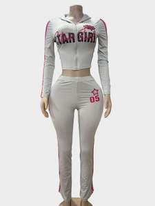 2026 European and American Retro Hooded Casual Waist-Cinching Slimming Letter Print <b>Set</b> for Fashion-Forward Women - Product Image 4