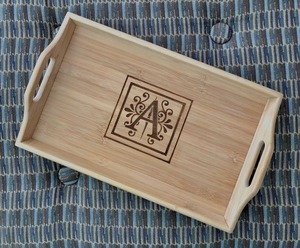 Plateau en bois écologique, organisateur de rangement multifonctionnel pour la salle de bain, la vanité et la décoration du comptoir, design artisanal - Product Image 4