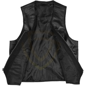 Chaleco de Cuero Transpirable de Invierno para Hombre, Chaleco de Cuero Personalizado con Cuello en V para Motocicleta - Product Image 3