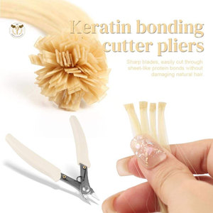 <b>Silicone</b> Grip Keratin Removal Pliers – Stainless Steel Pre-Bonded Hair Extension <b>Tool</b> with Anti-Slip Handle for Salon Use - Product Image 2