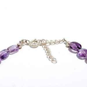 Natural Pink Amethyst Faceted Oval <b>Beaded</b> <b>Bracelet</b> 8mm Handmade Gemstone <b>Bracelet</b> For Women Pink Amethyst Jewelry Making Bulk - Product Image 4