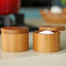 Salière et poivrière en bois et résine, gris et couleur naturelle, écologique, durable, passe au lave-vaisselle, décoration pour cuisine et table - Product Image 6