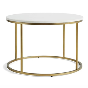 Modern Coffee <b>Table</b> Center <b>Table</b> Wooden Marble Pattern with Metal Frame, Industrial <b>Sofa</b> <b>Side</b> Corner End <b>Table</b> <b>for</b> Living Room - Product Image 2