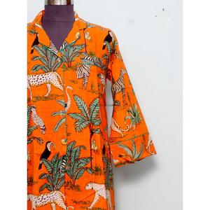 Chemise Kimono Bohème Mi-Longue pour Femme Indienne, en Coton Élégant, Vêtement de Nuit avec Ceinture à Nouer et Boutons Décoratifs, Coupe Ample et Confortable - Product Image 2