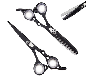 Ciseaux de coiffure professionnels en acier inoxydable de haute qualité avec manche, kits de ciseaux à effiler, 6 pouces, bord de rasoir pour barbier et salon - Product Image 2