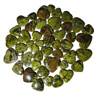 Vente en gros de pierres précieuses en opale verte naturelle polie certifiées par un tiers, taille cœur, pierres brutes, 20-45 mm, pour la fabrication de bijoux - Product Image 2