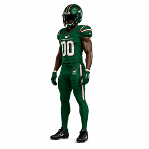 Conjunto de Uniforme de Fútbol Americano Verde Personalizado para Hombre con Jersey y Pantalones Verdes - Product Image 3
