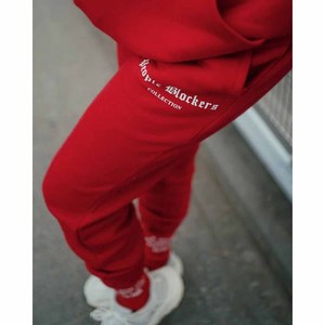 Conjunto de Sudadera con Capucha de Forro Polar Rojo de 2 Piezas para Mujer, Manga Larga, Corte Holgado, Ropa Deportiva para Todas las Temporadas - Product Image 3