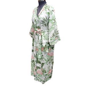 Bata de Baño para Mujer, Transpirable, de Secado Rápido, 100% Algodón, Cuello en V, Manga Larga, Estampado Floral, Estilo Kimono, Ropa de Dormir para Otoño - Product Image 2