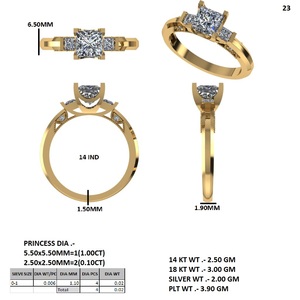 Yellow Gold Diamond <b>Ring</b> <b>Cushion</b> Cut Center Stone Bridal <b>Wedding</b> Jewelry - Product Image 5