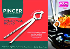 Pinza de cocina redonda completa de acero inoxidable Anax (Pakkad) |   Pinzas Resistentes para Sartenes Calientes Hechas en India, Solo Lavar a Mano - Product Image 4