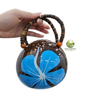 Waterproof Round Handicraft Handmade new customize natural Modern Coconut <b>purse</b> Vietnam Coconut - Product Image 1