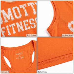 Camiseta sin mangas de fitness para mujer, talla grande, transpirable, con bordado desgastado, top tipo singlet, chaleco de gimnasio de poliéster y algodón para mujer - Product Image 6