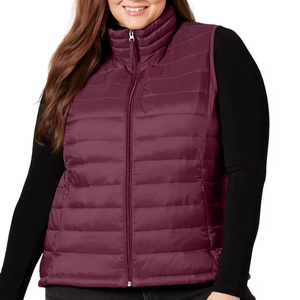 Custom Made <b>Women's</b> Streetwear Puffer <b>Vest</b> Front Zipper Stand Collar Waterproof Windproof Breathable Outdoor Wear Adult Size - Product Image 5