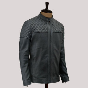 Veste en cuir marron vieilli pour homme, qualité supérieure, style motard, en peau de mouton, vente directe usine, modèle très prisé - Product Image 2