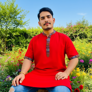 Kurta rouge 100% coton - Product Image 3