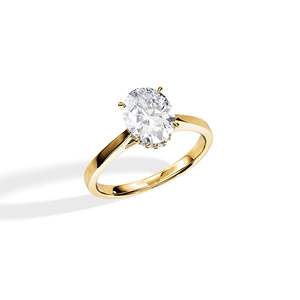 Oval Cut Diamond Engagement Ring for Women in 14k gold plated Prong Setting floral Style Fine Jewelry - Product Image 3