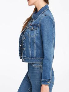 Chaqueta vaquera azul vintage de secado rápido estilo BF coreano de talla grande para mujer, nueva tendencia de comercio exterior para primavera y otoño - Product Image 1