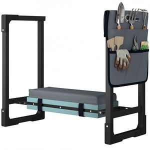 Sgabello da Giardinaggio Pieghevole Resistente, Sedile e Supporto per le Ginocchia con Imbottitura Morbida e Spessa e Gambe in Acciaio Estensibili - Product Image 1